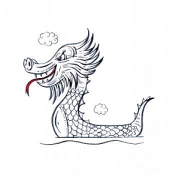 Dračia loď olejomaľba