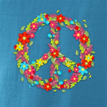 Peace symbol červené kvety