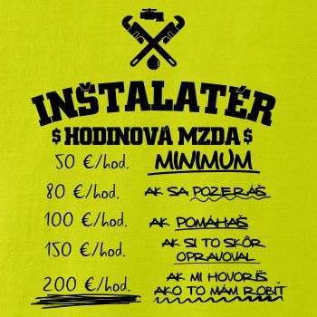 Hodinová mzda Inštalatér