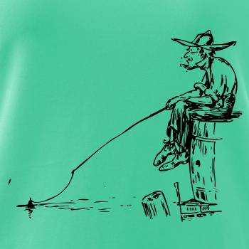 Kreslený rybár na pni Kreslený rybár na pni