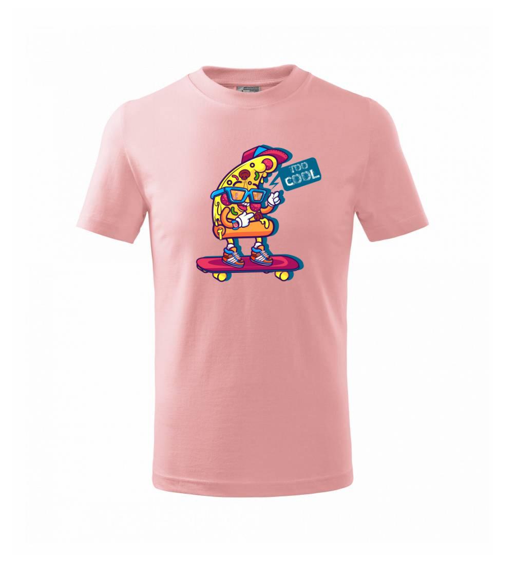 Pizza slice with skateboard