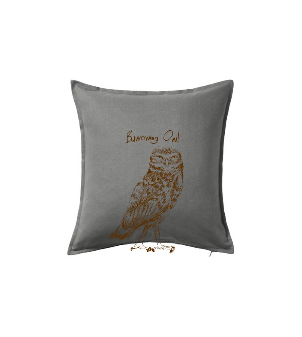 Tričká so zvieratami - Kuvik zemný burrowing owl - Vankúš 50x50