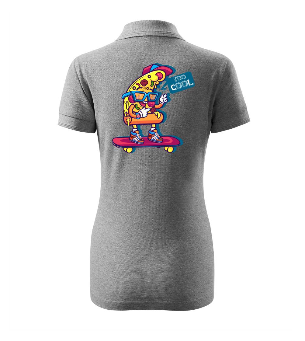 Pizza slice with skateboard