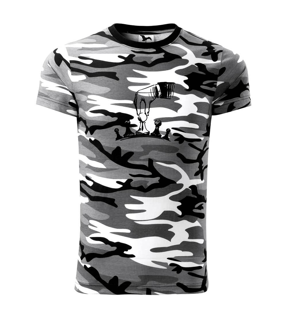 Tričká a mikiny so spoločenskými hrami  - Šach - ruka - Army CAMOUFLAGE