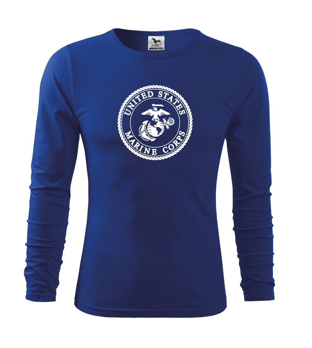 Vojenská tričká s potlačou - United States Marine Corps erb - Tričko detské Long Sleeve