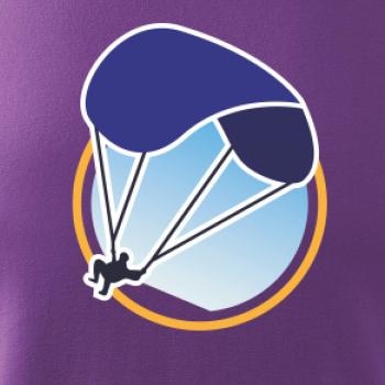 Paragliding modrý padák v kruhu