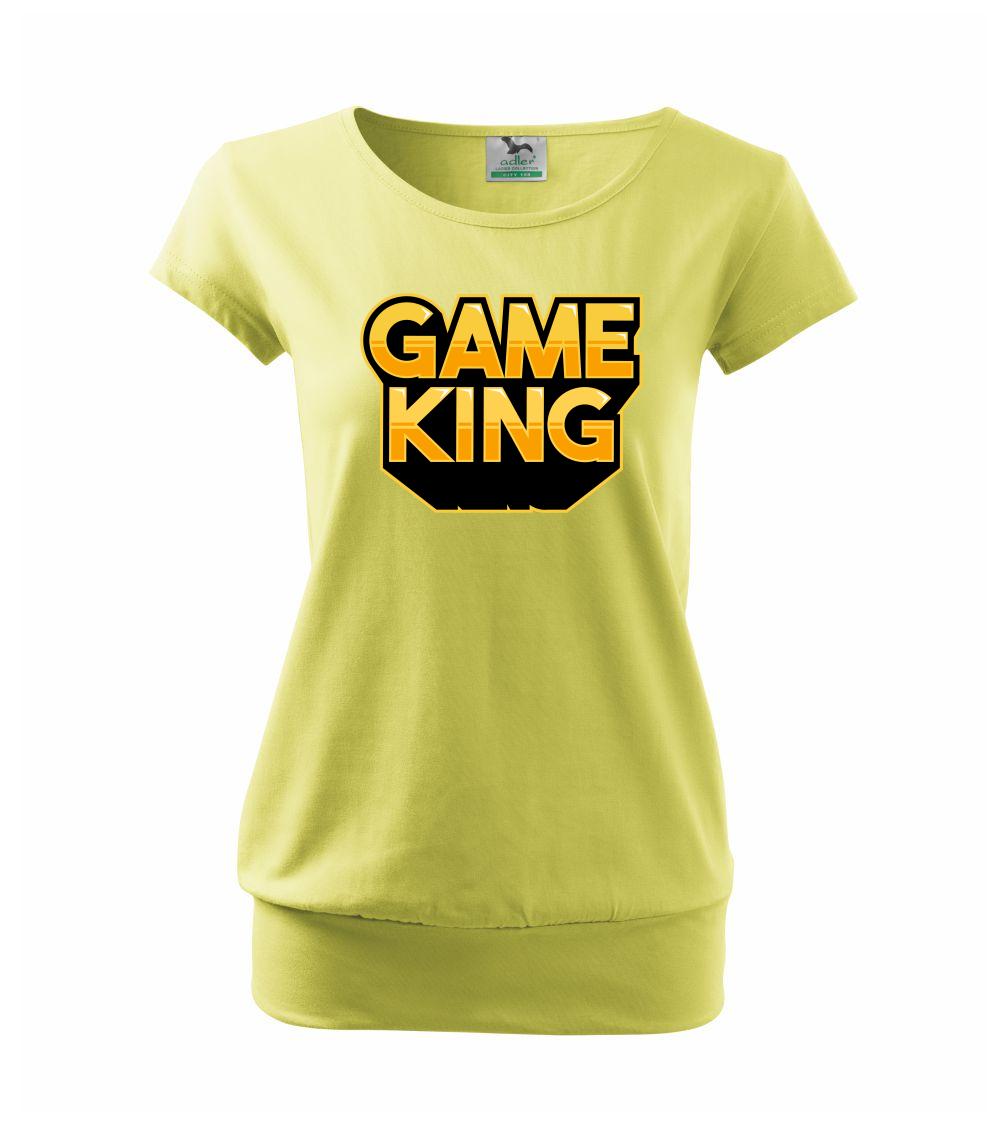 Tričká pre ajťákov - Game king - nápis veľký - Voľné tričko city