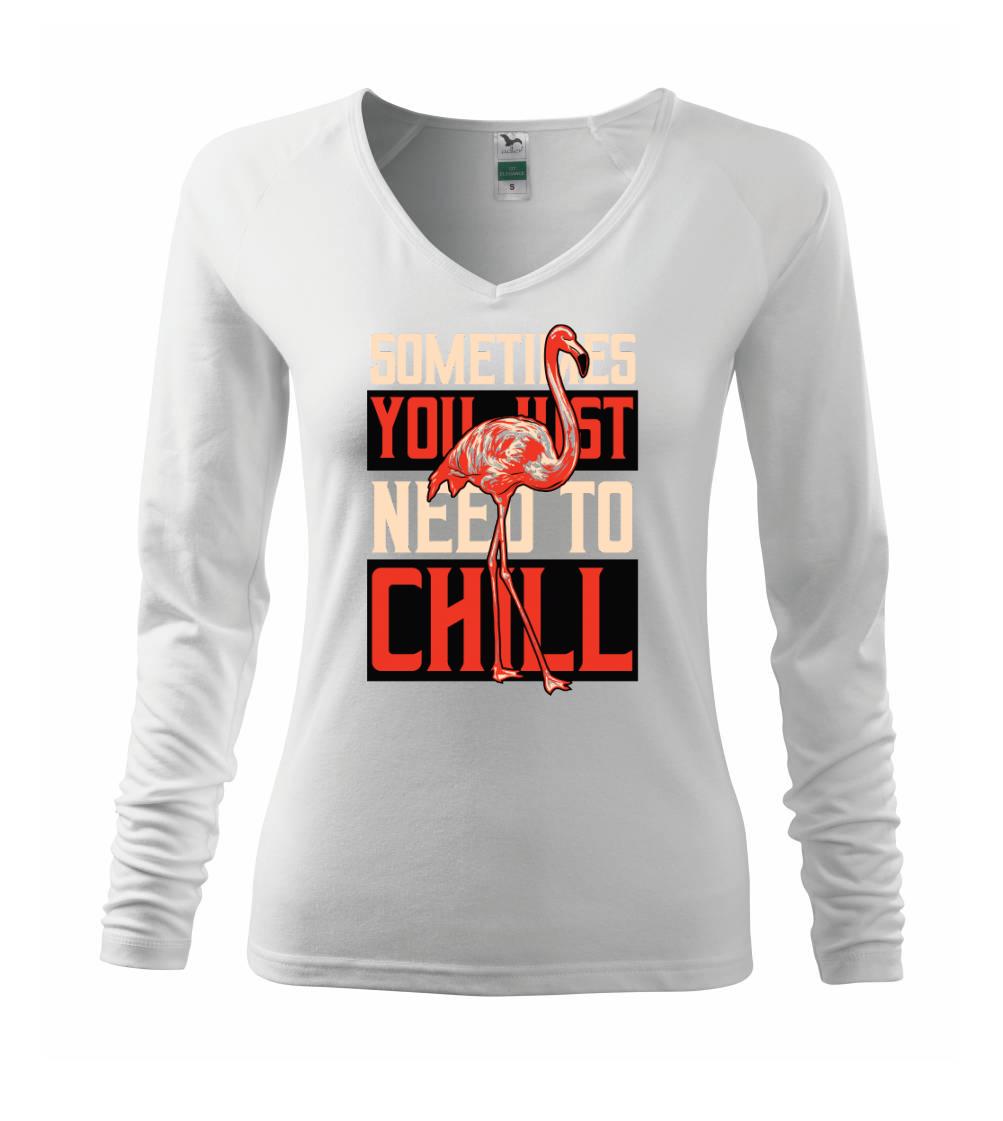 Tričká so zvieratami - Flamingo chill - Tričko dámske Elegance