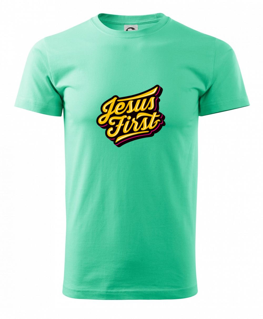 Jesus first žltý nápis Jesus first žltý nápis