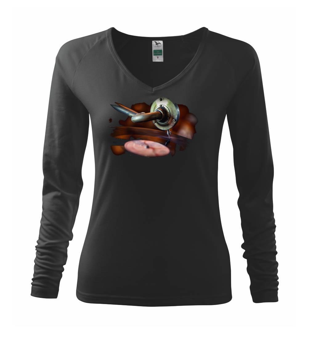 Hudobné tričká - Retro gramofón - Tričko dámske Elegance