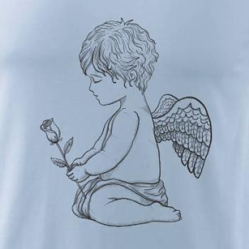 Anjel kresleny s ruží