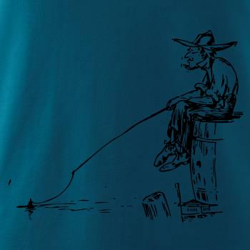 Kreslený rybár na pni Kreslený rybár na pni