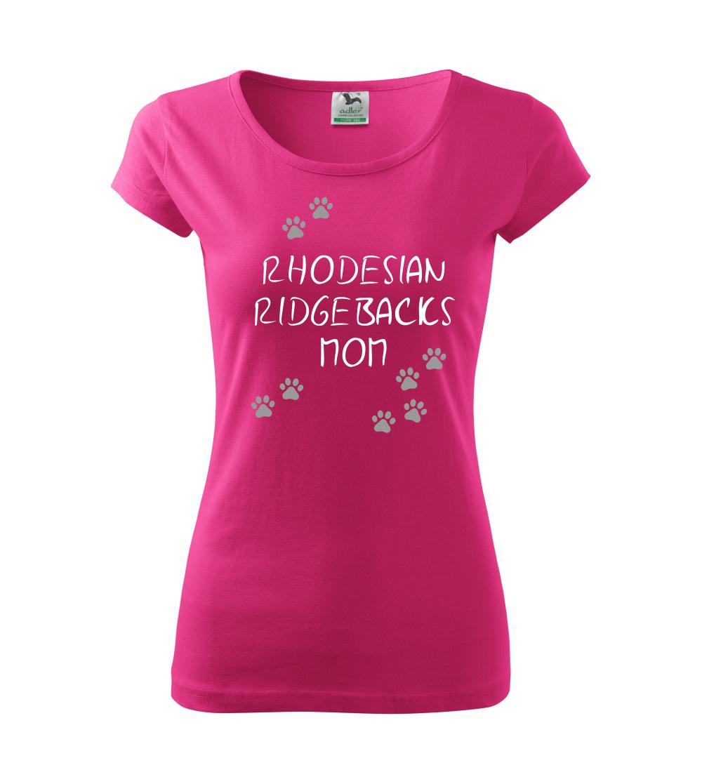 Ostatné psie plemená - Rhodesian Ridgebacks mom (Rhodészký ridgeback)  (Reflexné labky) - Dámske tričko Pure