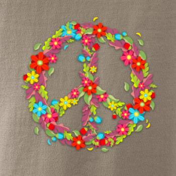 Peace symbol červené kvety Peace symbol červené kvety