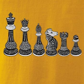 Šachové figúrky v rade - kreslené Šachové figúrky v rade - kreslené