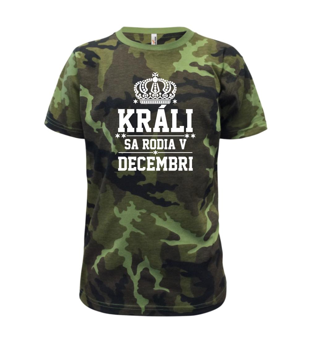 Tričká pre narodených v decembri - Králi sa rodia v decembri - Detské maskáčové tričko