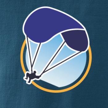 Paragliding modrý padák v kruhu