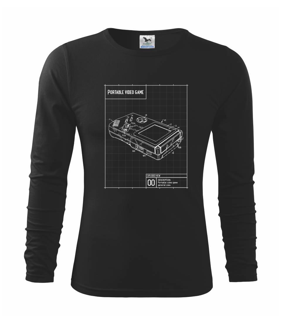 Tričká s témou herných konzol - Nákres vreckový videohra - Tričko detské Long Sleeve