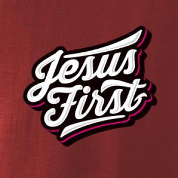 Jesus first biely nápis