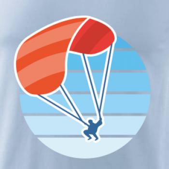 Paragliding oranžový v modrom koliesku