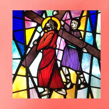 Vitráž - Ježiš a kríž Vitráž - Ježiš a kríž