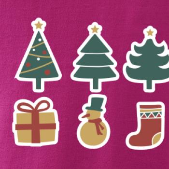 Vánoční sada - stromky a dárky