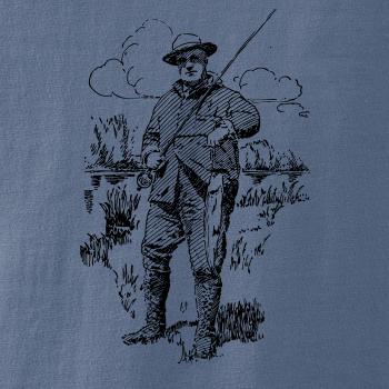 Kreslený rybár s úlovkom