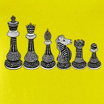 Šachové figúrky v rade - kreslené