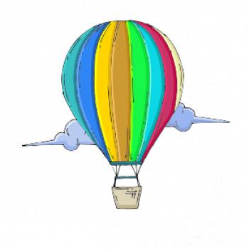 Horkovzdušný balon v oblacích