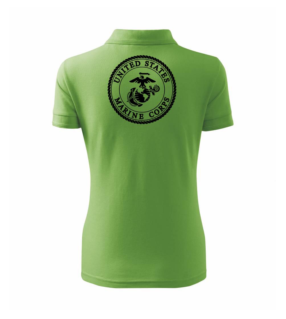 Vojenská tričká s potlačou - United States Marine Corps erb - Polokošeľa dámska Pique Polo