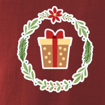 Vianočný veniec s darčekom