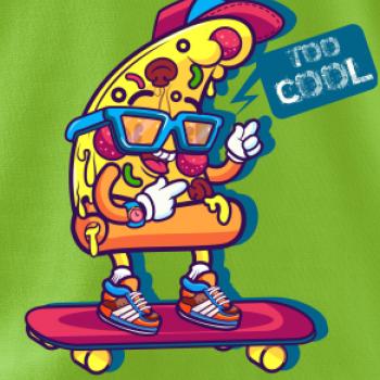 Pizza slice with skateboard