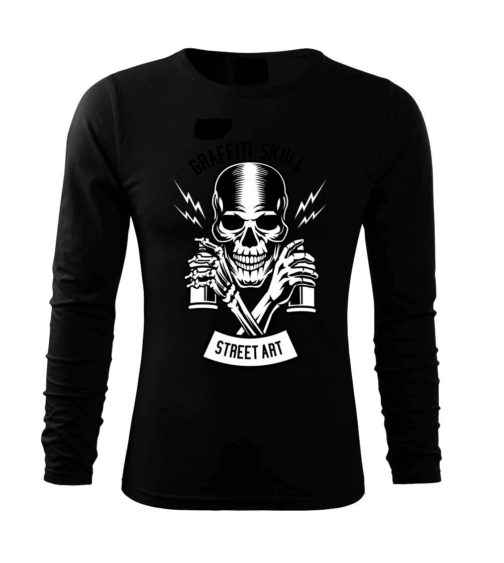 Grafické tričká - Graffiti Skull - Tričko s dlhým rukávom FIT-T long sleeve