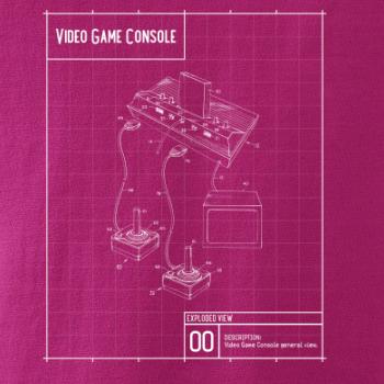 Nákres video game console s joystickom