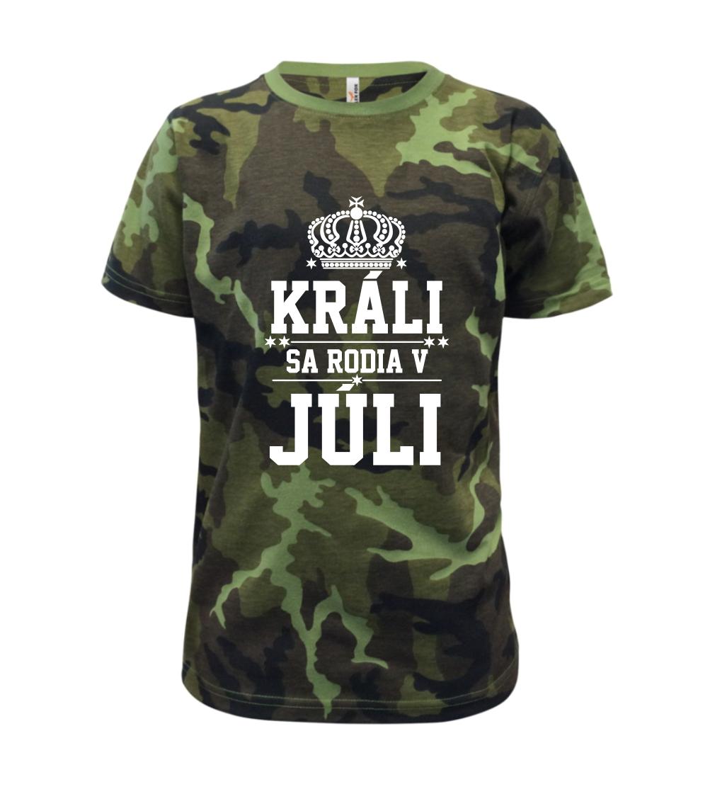 Tričká pre narodených v júli - Králi sa rodia v júli - Detské maskáčové tričko