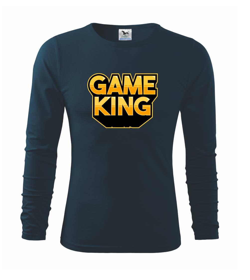 Tričká pre ajťákov - Game king - nápis veľký - Tričko s dlhým rukávom FIT-T long sleeve