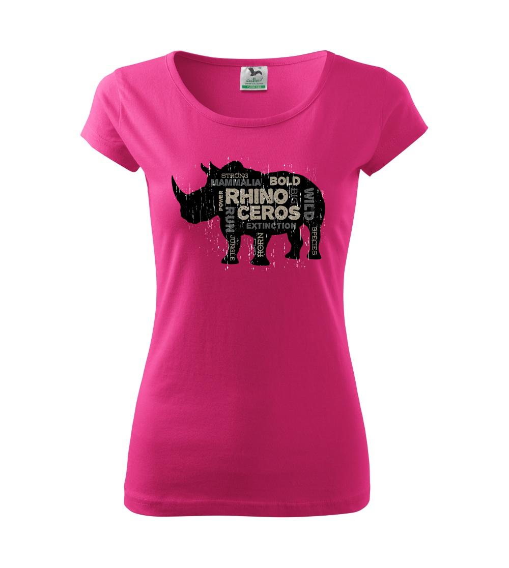 Tričká so zvieratami - Rhino power - Dámske tričko Pure
