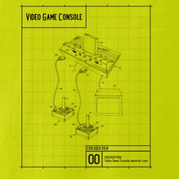 Nákres video game console s joystickom