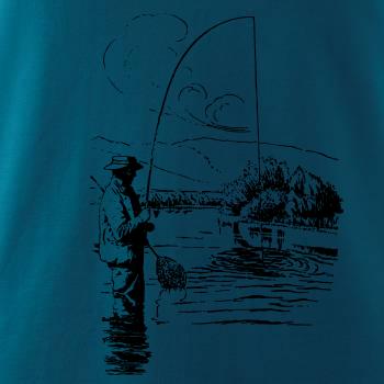 Kreslený rybár s podberákom Kreslený rybár s podberákom