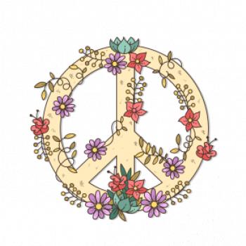 Peace symbol pieskový