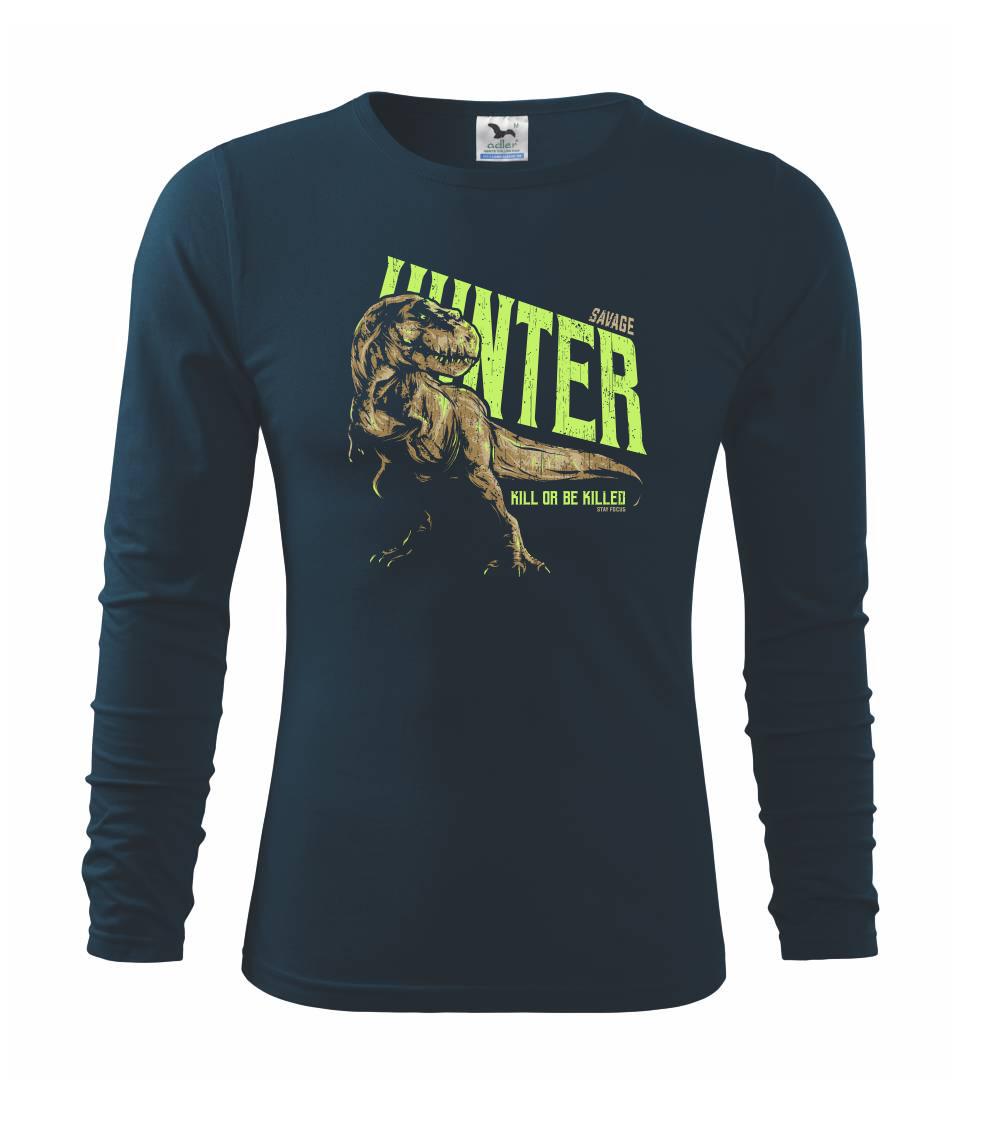 Tričká so zvieratami - Trex hunt - Tričko s dlhým rukávom FIT-T long sleeve