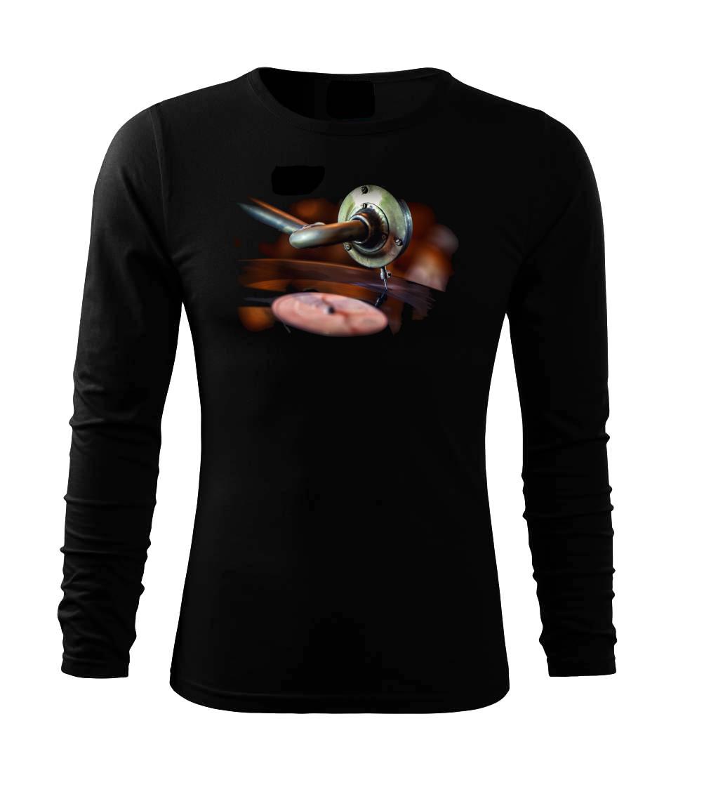 Retro gramofón - Tričko s dlhým rukávom FIT-T long sleeve