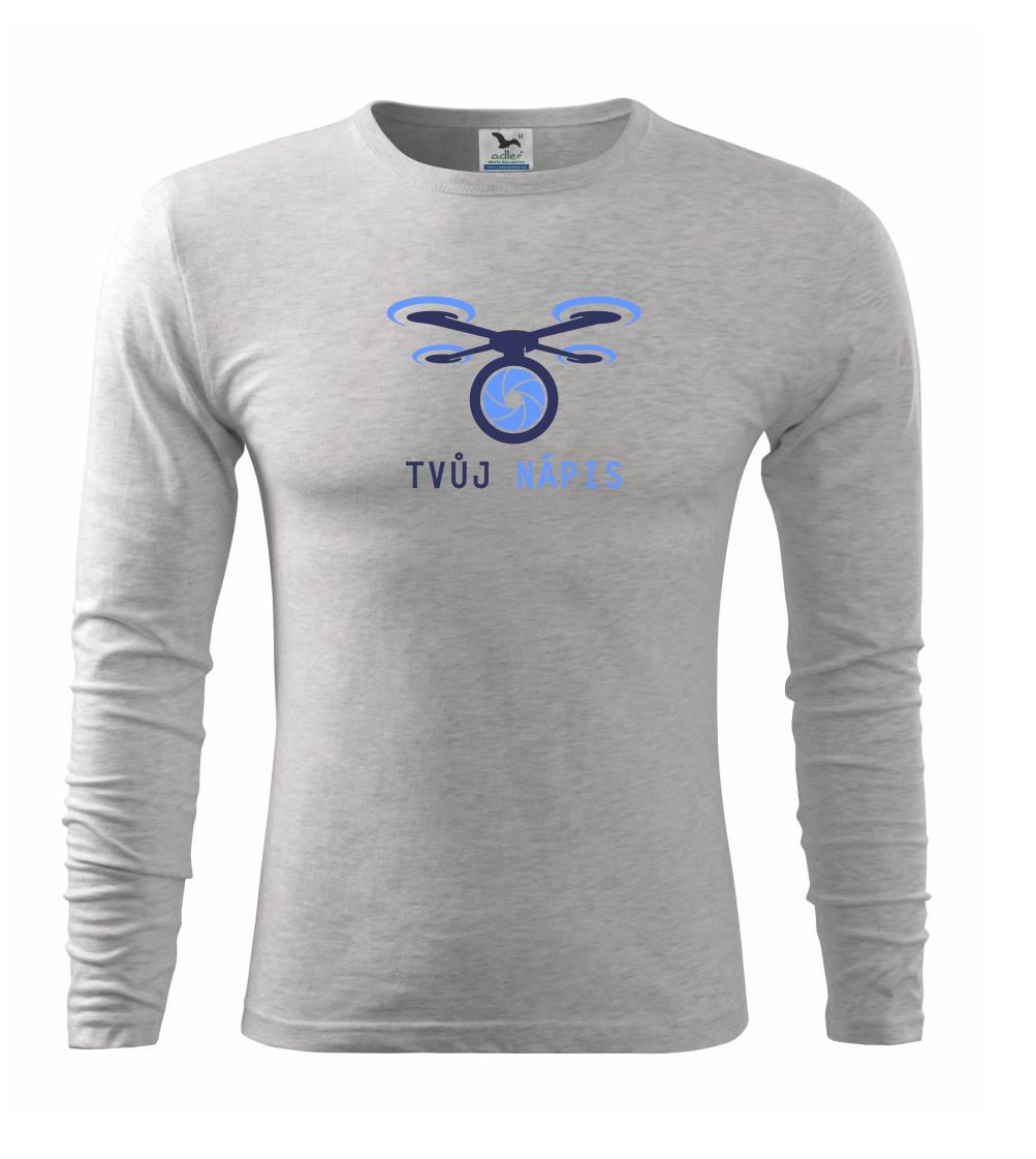Tričká pre modelára - Dron tvoj nápis - Tričko s dlhým rukávom FIT-T long sleeve
