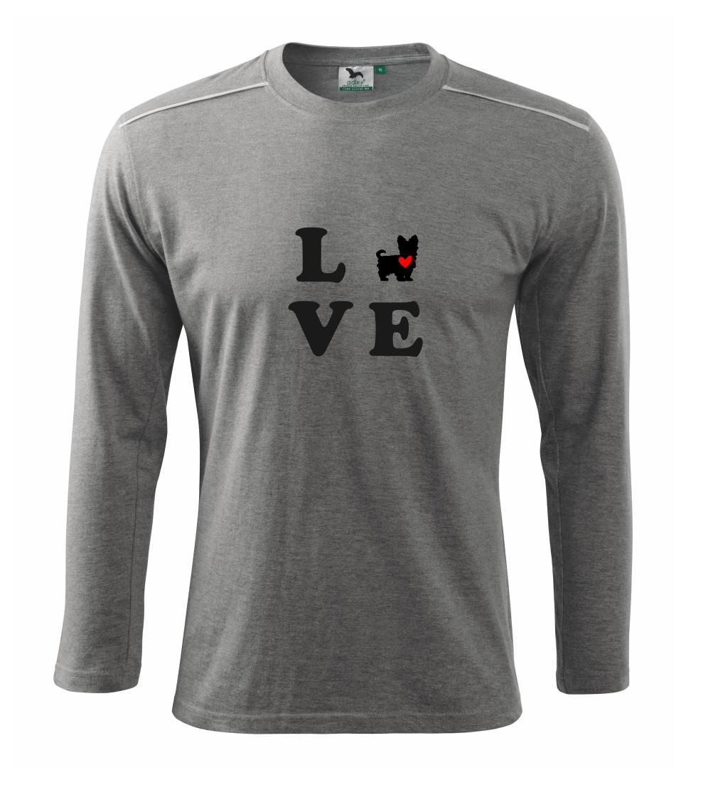 Yorkshirsky terier na tričku - Yorkshire terier love - Tričko s dlhým rukávom Long Sleeve