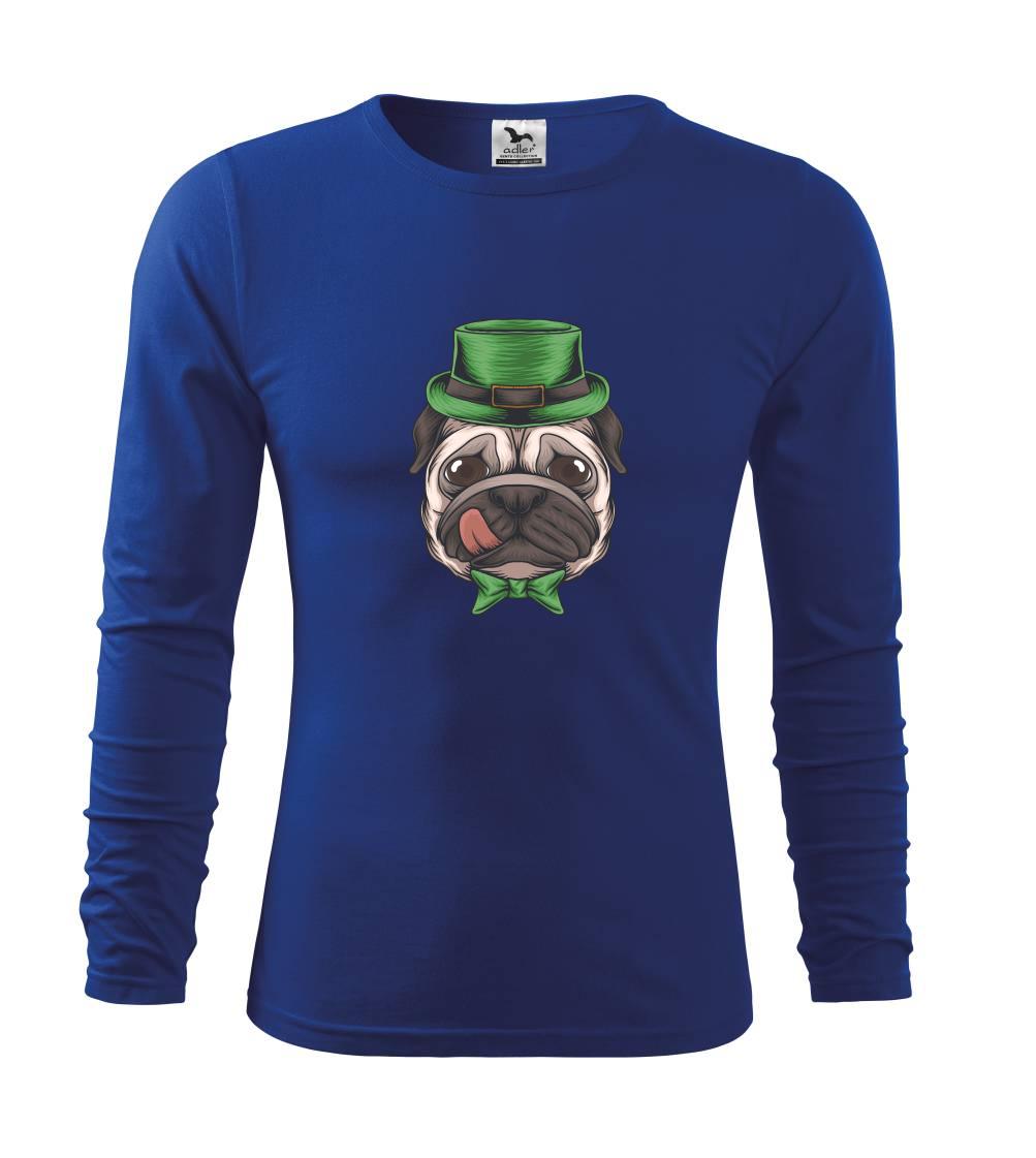 Mops na tričku - Mops a poľovník - Tričko detské Long Sleeve