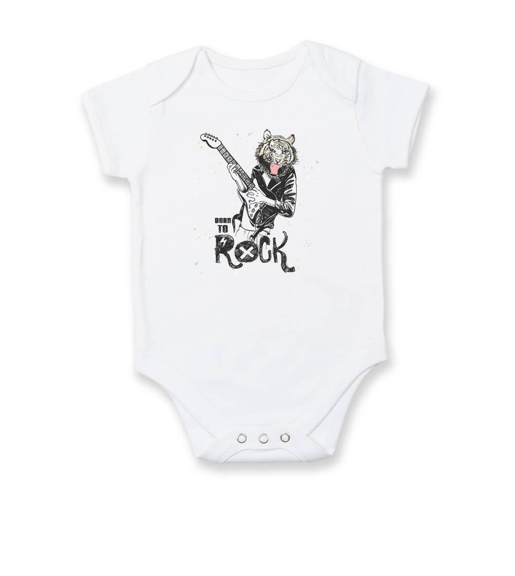Hudobné tričká - Born to rock tiger - Body dojčenské s krátkym rukávom