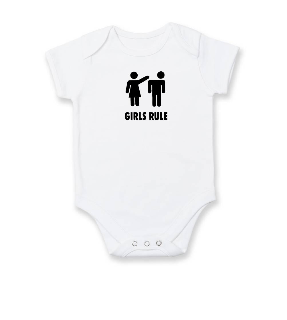 Ostatné nápisy - Girls rule - Body dojčenské s krátkym rukávom