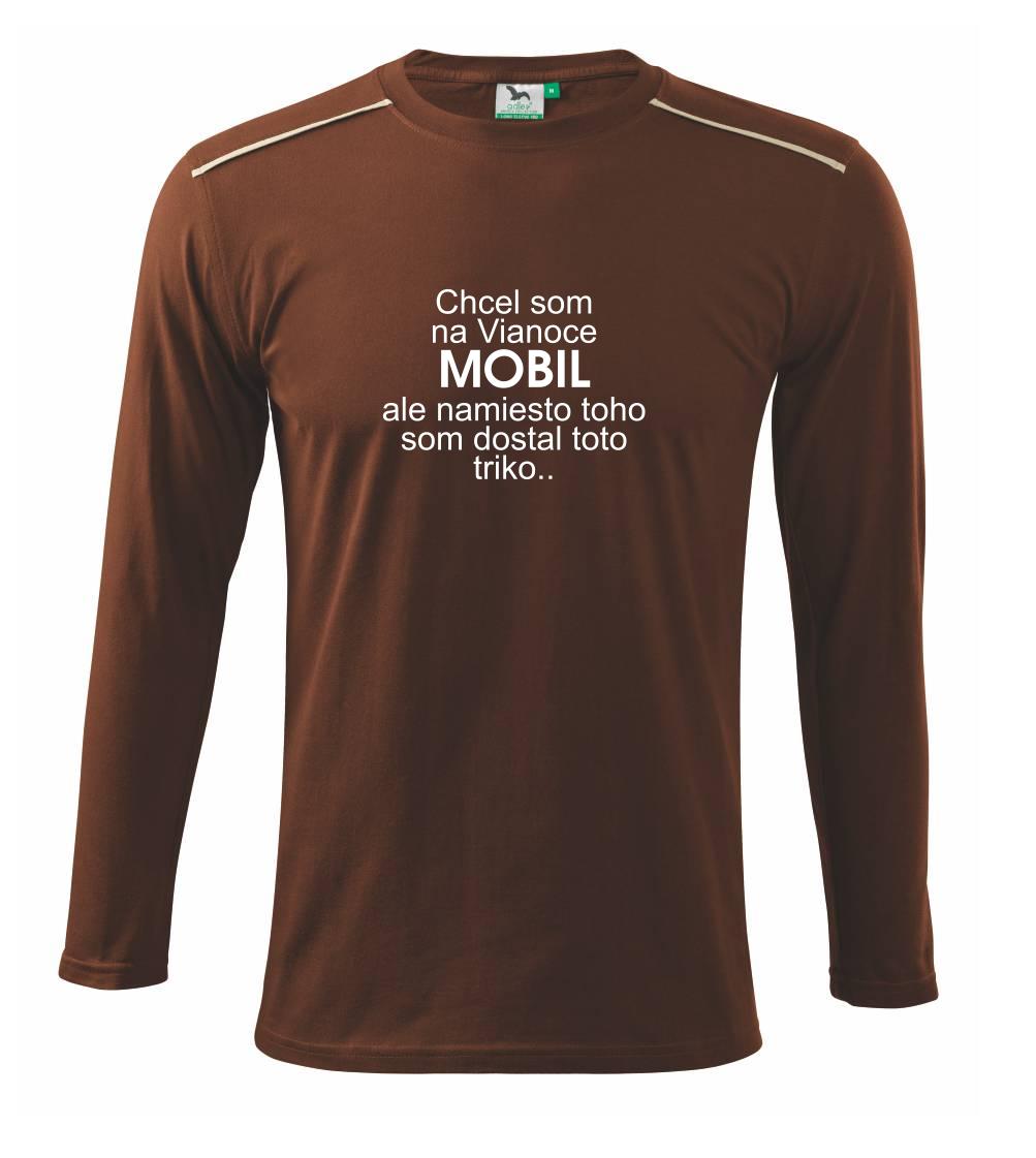 Vianočné tričká - Chcel som na Vianoce mobil - Tričko s dlhým rukávom Long Sleeve