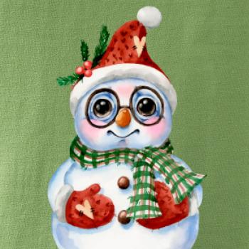 Snehuliak kreslený s okuliarmi