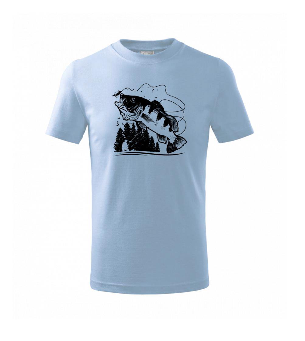 Rybár na brehu rybníka muškári